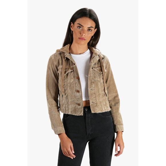 NSF "Rusty" Crop Hooded Corduroy Jacket in "Copper", size Small - Picture 16 of 16